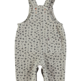 Baby dungarees | Light grey w/ black flowers
