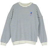 Sweatshirt Stripes Waffle - Off white/blue