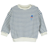 Baby Waffle Stripes Sweatshirt - Off white blue stripes