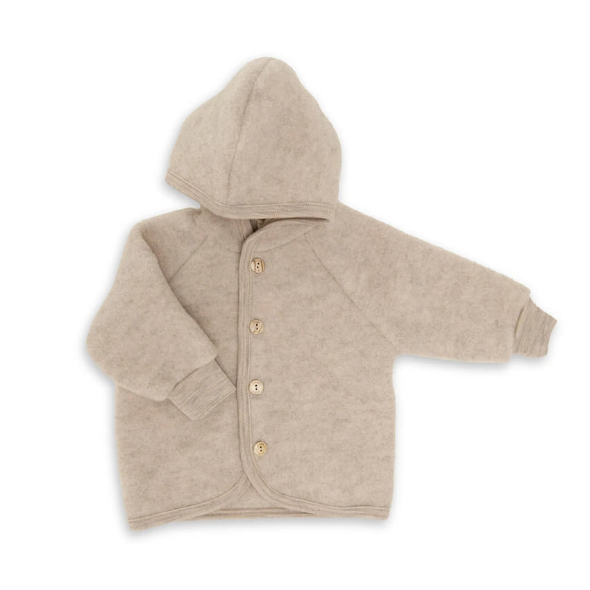Hooded wolfleece jacket - Sand Melange