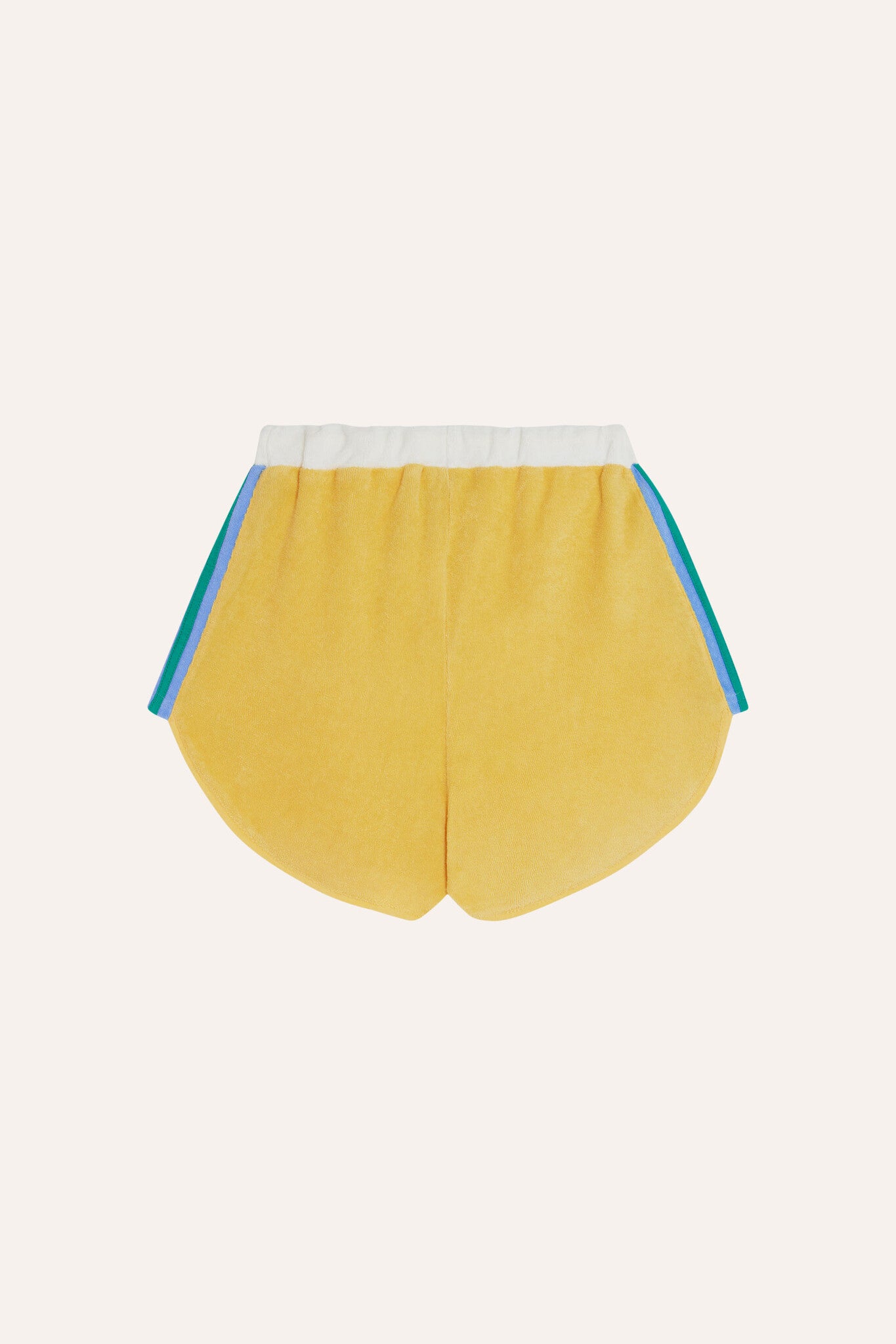 Yellow Color Block Kids Shorts