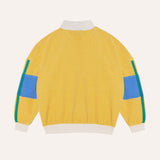 Yellow Color Block Kids Zipped Sweatshirt