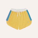 Yellow Color Block Kids Shorts