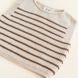 Baby harvey Vest - Cream/Mocha