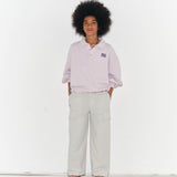 Polo Sweatshirt - Gray Lilac Fleece