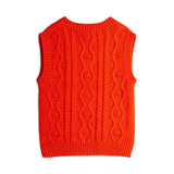 Panda patch cable knit v-neck slipover