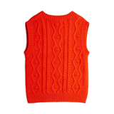 Panda patch cable knit v-neck slipover