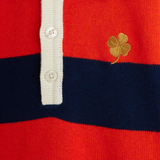 Clover emb knitted rugby ls dress