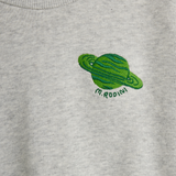 Planet emb sweatshirt - grey melange