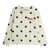 Dots aop dog ls tee off white