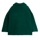 Panda patch chunky knit half zip sweater