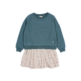 VICHY COMBI DRESS GREY