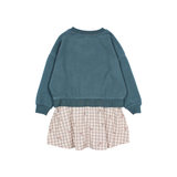 VICHY COMBI DRESS GREY