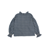 TARTAN BLOUSE NAVY