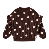 Repose Amsterdam | ruffle sweater chocolate polka dot