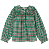 BOW COLLAR MADRAS BLOUSE