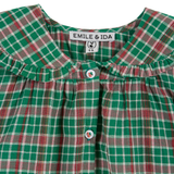 BOW COLLAR MADRAS BLOUSE