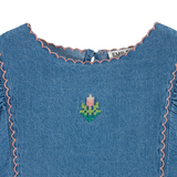 Denim Embroidery Blouse