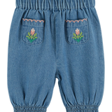 Embroidered Pockets Trousers