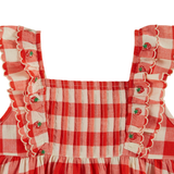 Checked Embroidery Dress - Vichy Rouge
