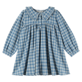 LOOSE FLOUNCE COLLAR  DRESS CARREAUX CELESTINE