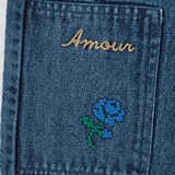 DENIM EMBROIDERED TROUSERS