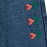DENIM EMBROIDERED TROUSERS