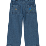 DENIM EMBROIDERED TROUSERS