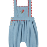 BABY DENIM EMBROIDERED JUMPSUIT
