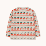 CHERRY PATTERN RIB TEE light cream heather