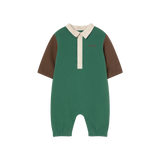 COLOR BLOCK POLO ONE-PIECE dark green