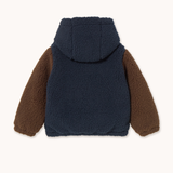 COLOR BLOCK POLAR SHERPA HOODIE navy