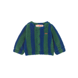 STRIPES BABY SHERPA JACKET dark green/light navy