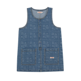 DOTS FLOWERS DENIM DRESS Base *denim medium wash