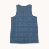 DOTS FLOWERS DENIM DRESS Base *denim medium wash