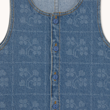 DOTS FLOWERS DENIM DRESS Base *denim medium wash