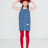 DOTS FLOWERS DENIM DRESS Base *denim medium wash
