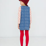 DOTS FLOWERS DENIM DRESS Base *denim medium wash