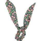 Piupiuchick | scrunchie,  green w/ multicolor flowers