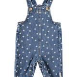 Piupiuchick | baby dungarees, washed navy denim w/ stars