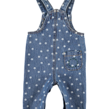 Piupiuchick | baby dungarees, washed navy denim w/ stars