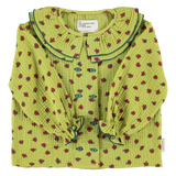 Piupiuchick | blouse w/ double collar | pistachio green w/ little flowers