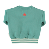 Piupiuchick | sweatshirt, green w/ "here we go" print