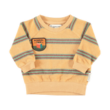 Piupiuchick | terry cotton sweatshirt, sand w/ double stripes