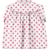 Piupiuchick | short dress, light blue denim w/ red dots