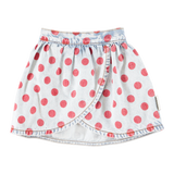 Piupiuchick | short skirt, light blue denim w/ red dots
