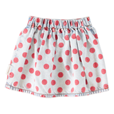 Piupiuchick | short skirt, light blue denim w/ red dots
