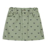 Piupiuchick | short skirt, olive green w/ black hearts