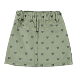 Piupiuchick | short skirt, olive green w/ black hearts