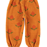Piupiuchick | trousers w/ ruffles,  camel w/ big flower
